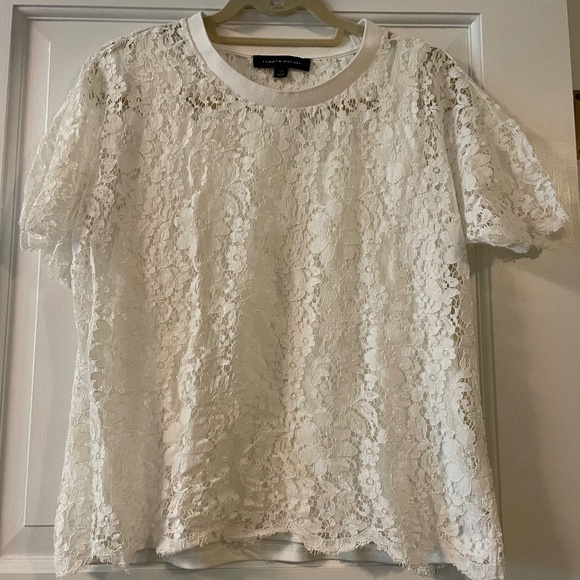 Lace T shirt with attached camisole - Picture 1 of 5